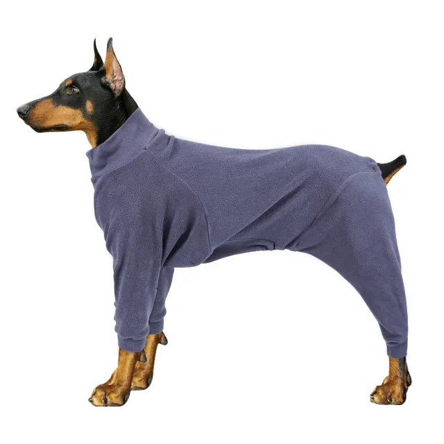 Pet Clothes Dog Polar Fleece High Collar Warm Fully Surrounded Cotton padded Clothes Gray Blue - Shop at LoveMi