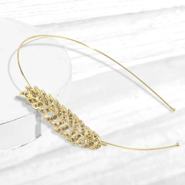 Bow Hair Band Fine Crystal Glass Accessories Leaves Headband - Shop at LoveMi