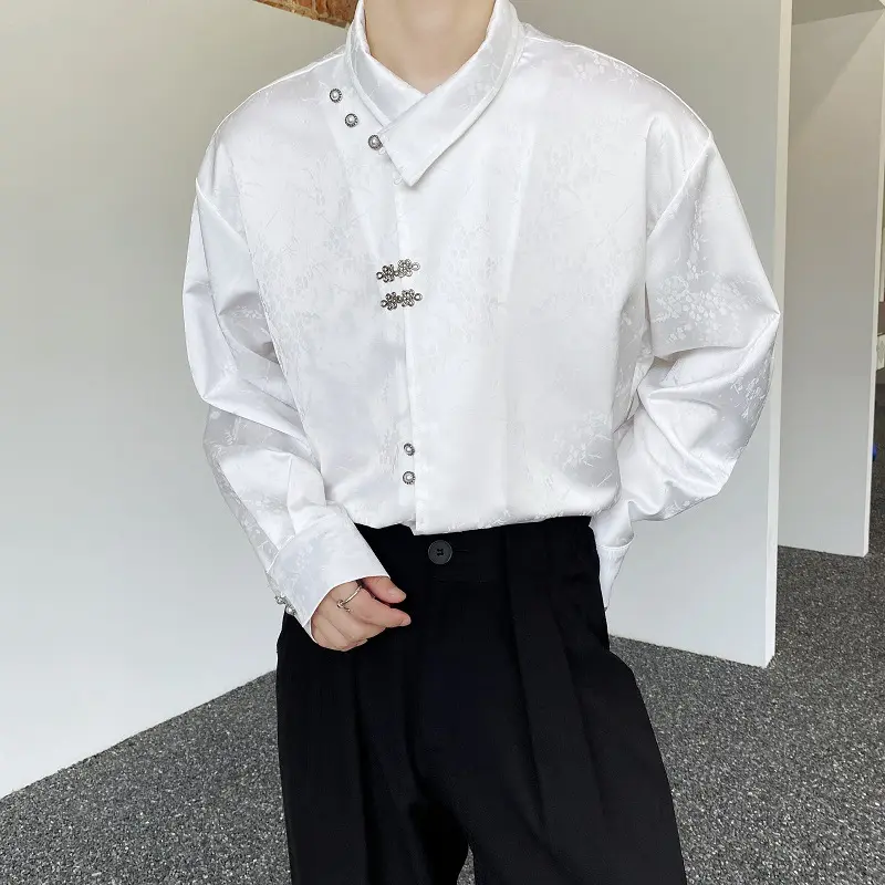 National-style New Chinese Metal Button Stand Collar