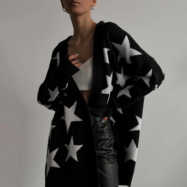 Loose Casual Sweater Long Sleeve Plus Size Black - Shop at LoveMi