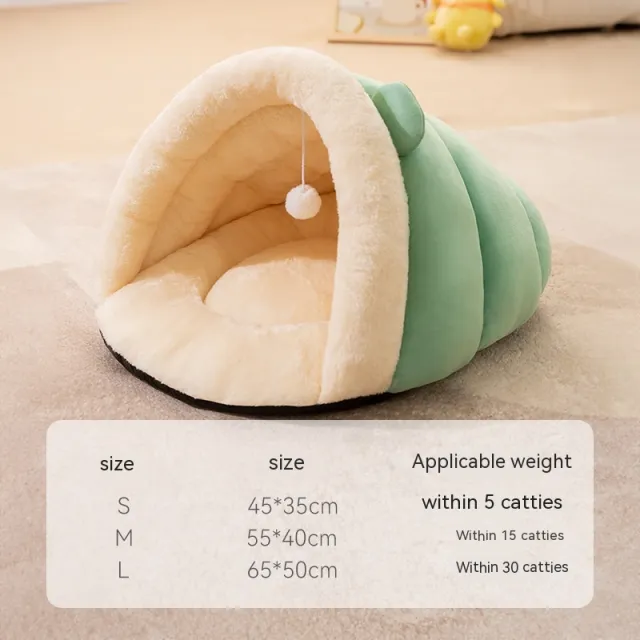 Round Ears Warm Slippers Nest Plush Warm Soft Comfortable Pet Dog WOWO Pad Green - Shop at LoveMi