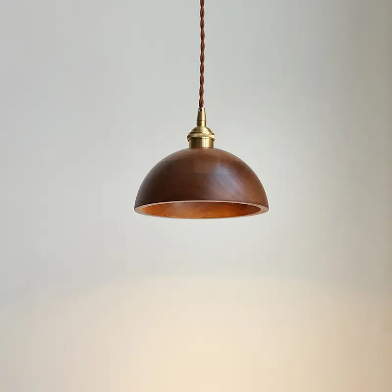 Black Walnut Single-head Droplight Leisure Window Model Room Bed Breakfast Chandelier