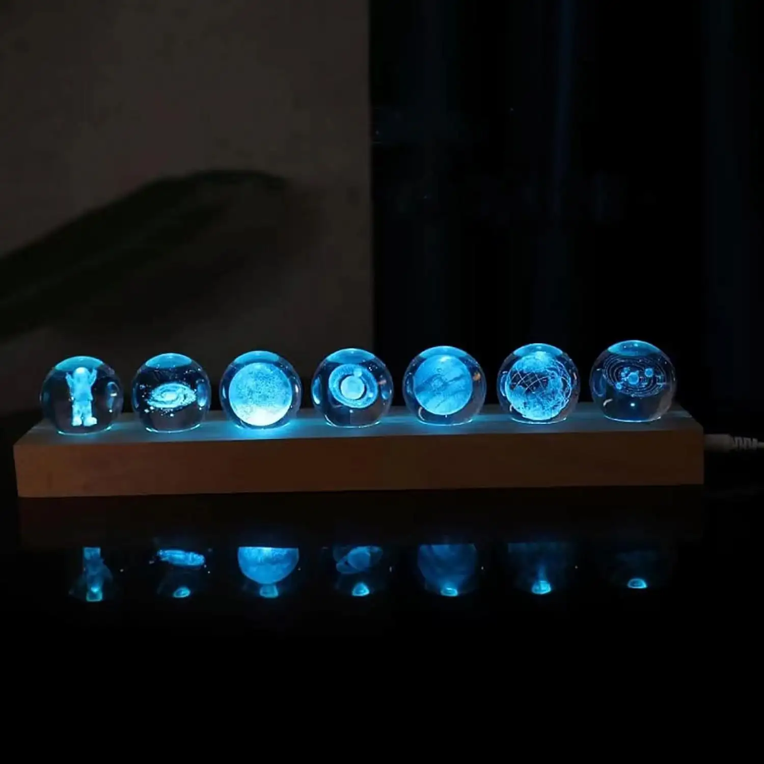 7 Large Galaxy Crystal Ornaments Small Night