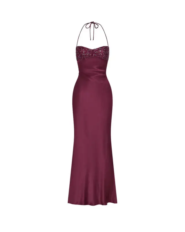 Solid Color Backless Tie up Bodycon Dress Purple - Shop at LoveMi