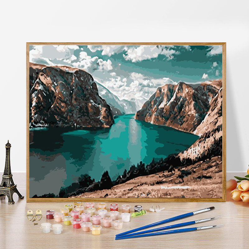 Landscape Color Filling Hand Painted Oil Bedroom Decorative Painting — foto 4
