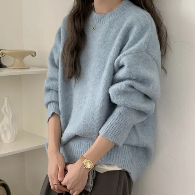 Women's Autumn And Winter Soft Loose Top Blue - Shop at LoveMi