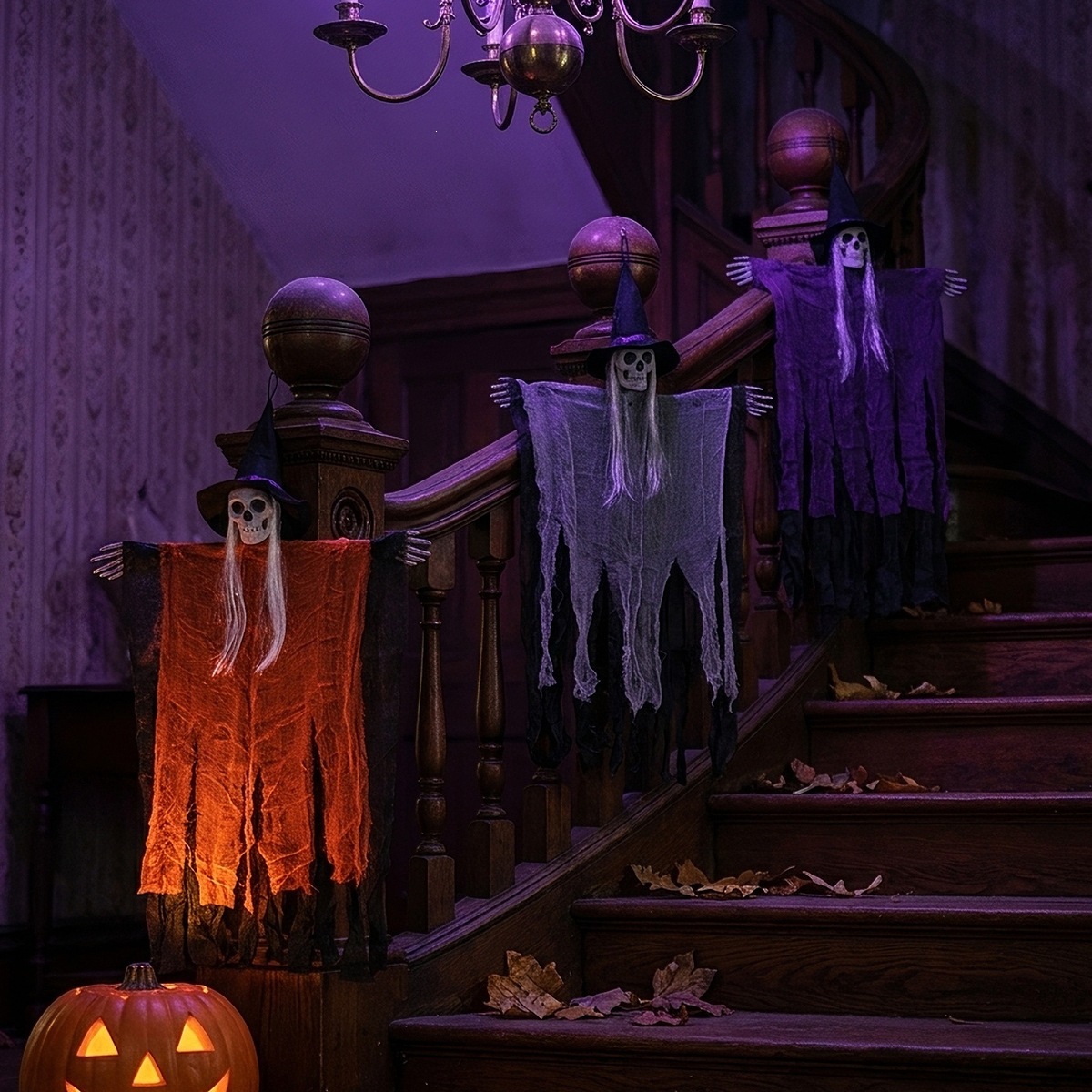 Halloween Skull Witch Hanging Ornament, picture 2 of 6