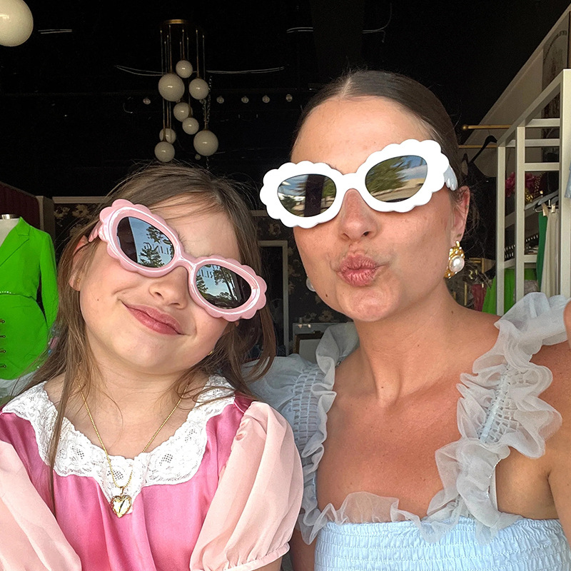 Personalized Clouds Oval Sunflower Flowers Sun Protection Glasses - Image 7