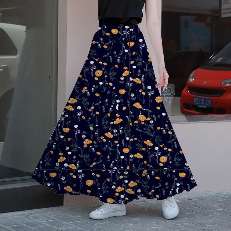Women's Fashion High Waist Slimming Loose Dress - Little Yellow Flower