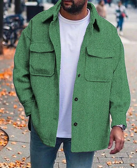 Coat Men Polo Collar Top Men Fashion Work Clothes - Bild 9 von 10