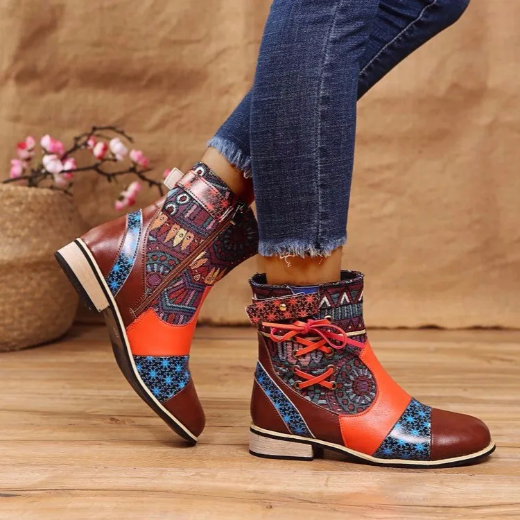 Title 5, Damen Patchwork Lady Martins Boots für Stil un...