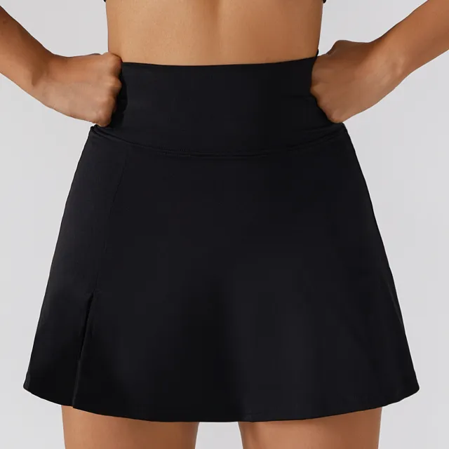 Sports Suit Seamless Yoga Set Women Two Pieces Black Skirt - Shop at LoveMi
