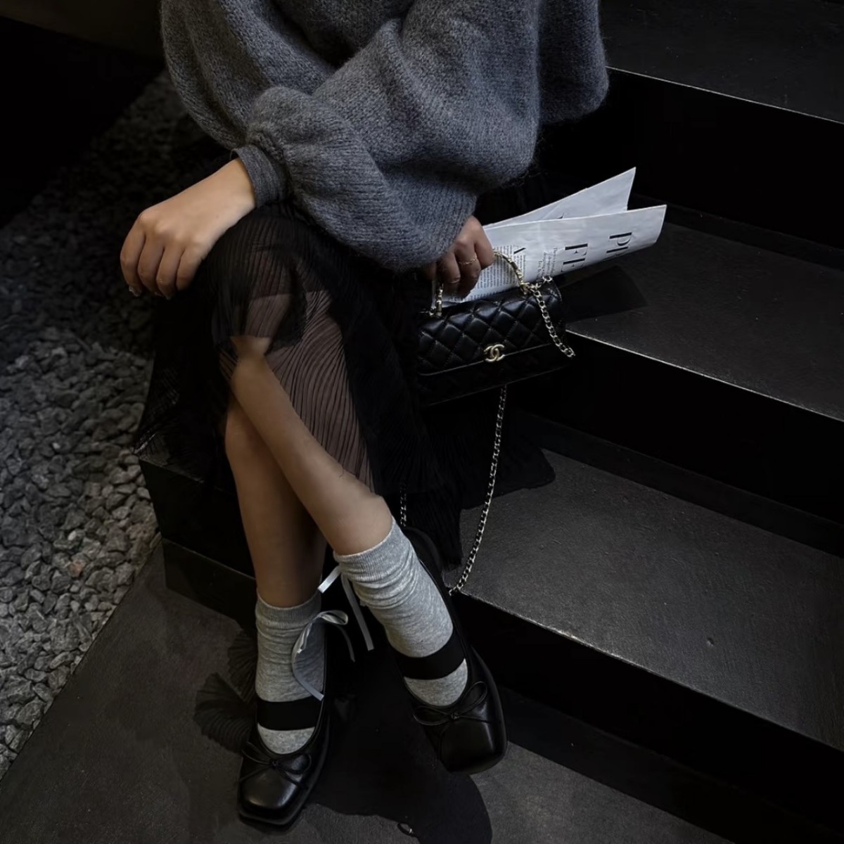 Womens Bow-Knot Genuine Leather Ballet Flats With Thick Soles