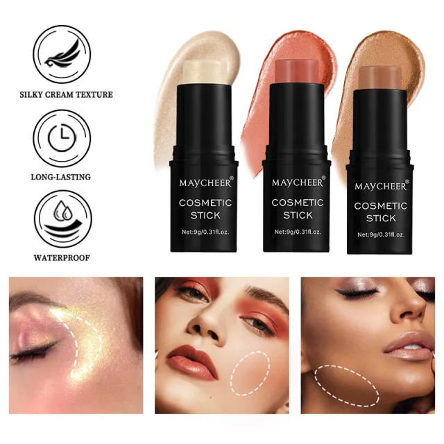 Contour Stick Three Brushes Set Face Stereo Highlight Repair Kit 135 - Shop at LoveMi