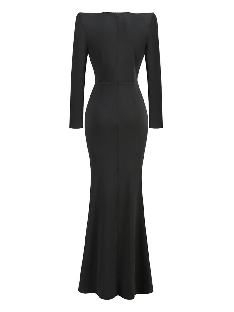 Long-Sleeve High-Waist Maxi Dress, picture 4 of 8