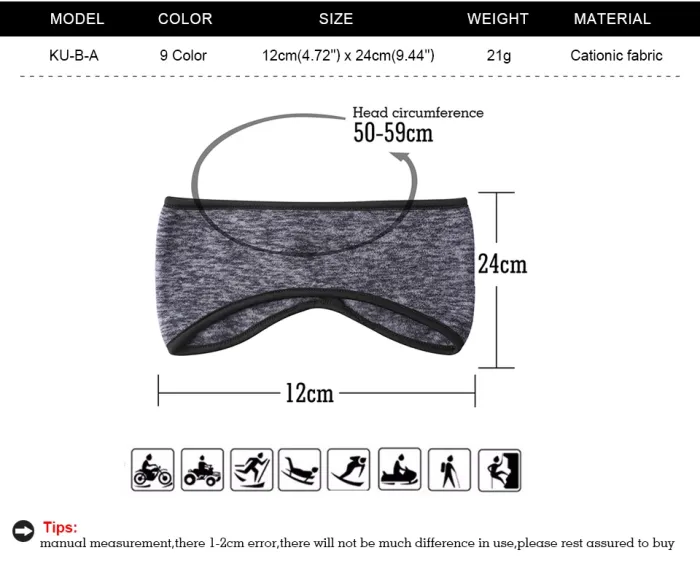 Ponytail Ear Warmer Headband, Fleece Winter Ear Muff Band for Running and Skiing - detail photo 4