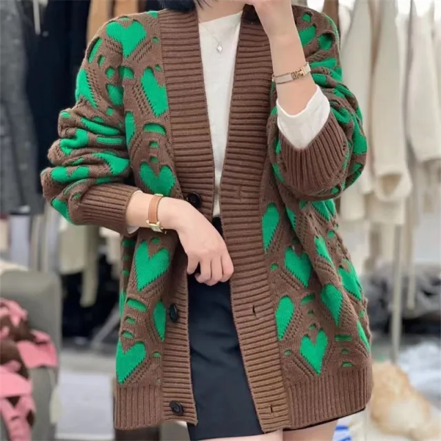 Thickened Assorted Colors Hollow Knitted Sweater Trendy Brown - Shop at LoveMi