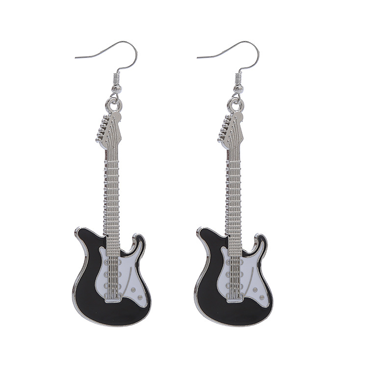 Classical Style Retro Renaissance Music Festival Earrings Small Guitar Ear Hook