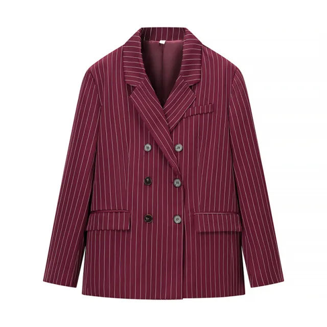 Female Casual Versatile Suit Jacket Casual Pants Striped Top - Shop at LoveMi