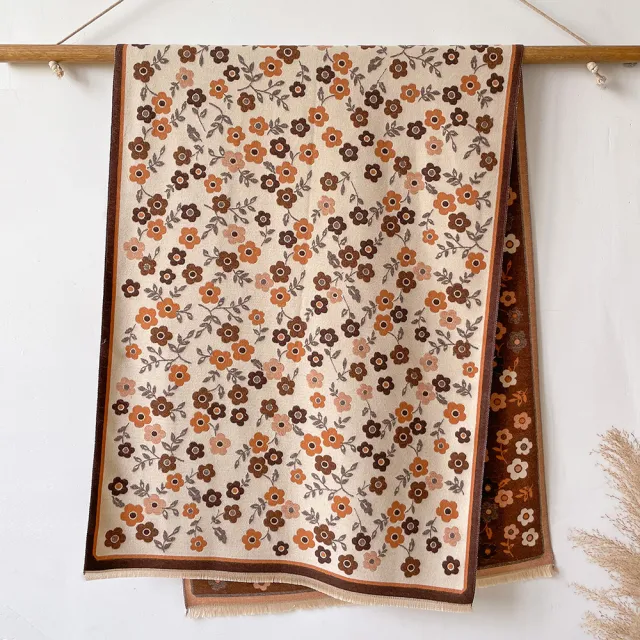 Artificial Cashmere Scarf Women's Korean Fashion Coffee Color - Shop at LoveMi