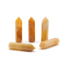 Natural Crystal Agate Jade Single Tip Hexagon Prism Duckpin Tigereye Green - Topaz Single - View 1