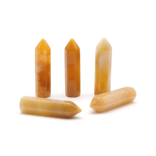 Natural Crystal Agate Jade Single Tip Hexagon Prism Duckpin Tigereye Green Topaz Single - Shop at LoveMi