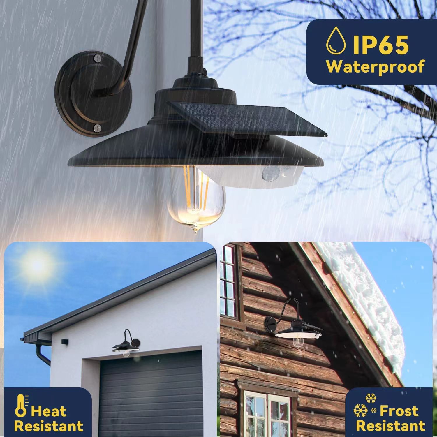 Peisaj exterior impermeabil LED Vilă Iluminat decorativ pentru casă Iluminat retro de perete alimentat cu energie solară pentru exterior