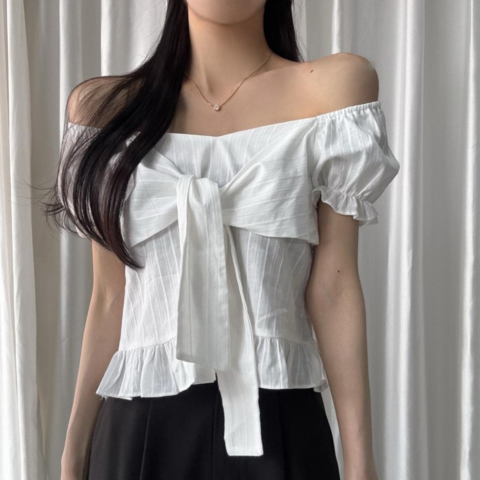 Bow-tied Ruffled Frill Puffed-sleeve Shirt 12 2e6d6cea f8e8 4e24 8e6a 7ca29addb7b3