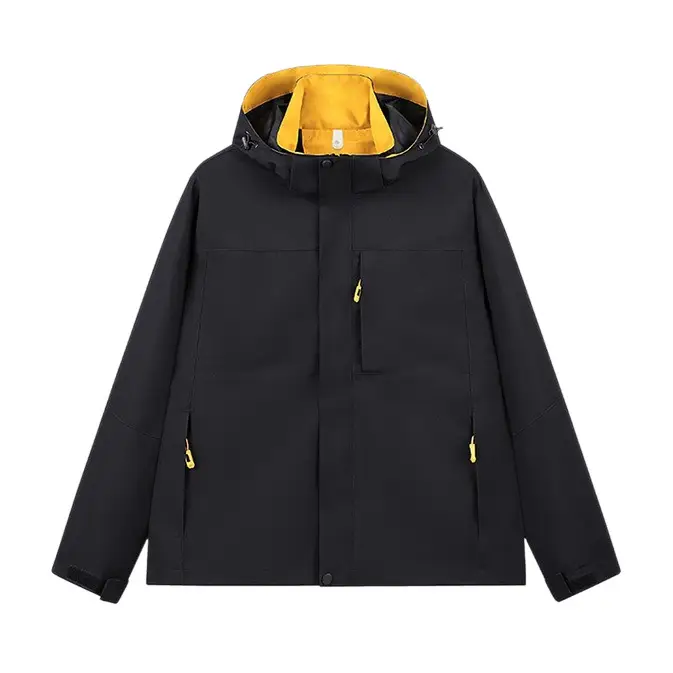 Hooded Fleece Lined Outdoor Three Proof Jacket Streetwear Brand Outerwear