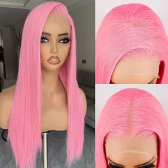 European And American Style Wig Women's Front Lace High Temperature - Pink - View 1