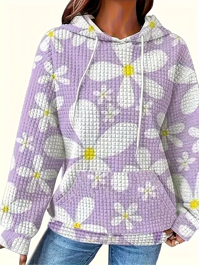 Hooded Sweatshirt Digital Printing Casual Women's Hooded Sweatshirt Purple - Shop at LoveMi