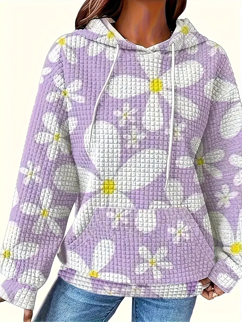 Hooded Sweatshirt Digital Printing Casual Women's Hooded Sweatshirt - Purple