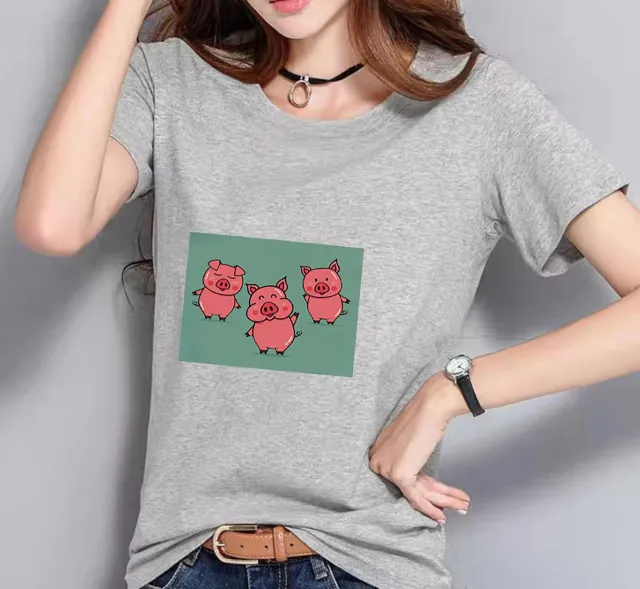 Fashionable Loose Printed Top For Women Gray - Shop at LoveMi