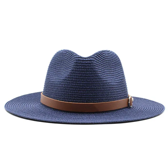 Sun Protection Travel Vacation Beach Woven Denim Top Hat Navy - Shop at LoveMi