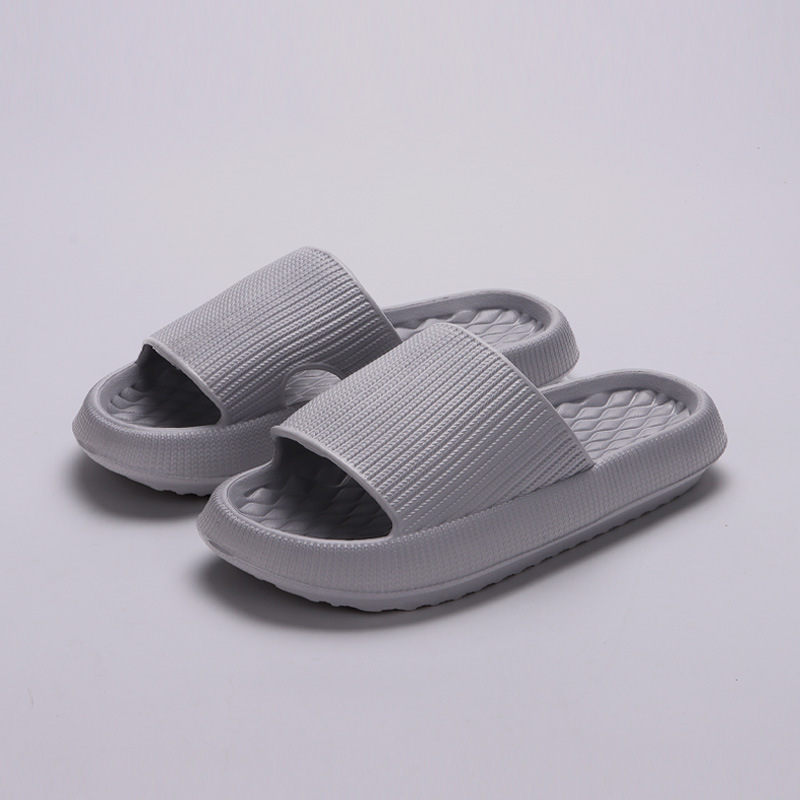 Summer EVA Slippers Solid Color Rhombus Stripe Anti-slip Slippers New Women's Ho - Picture 7 of 12