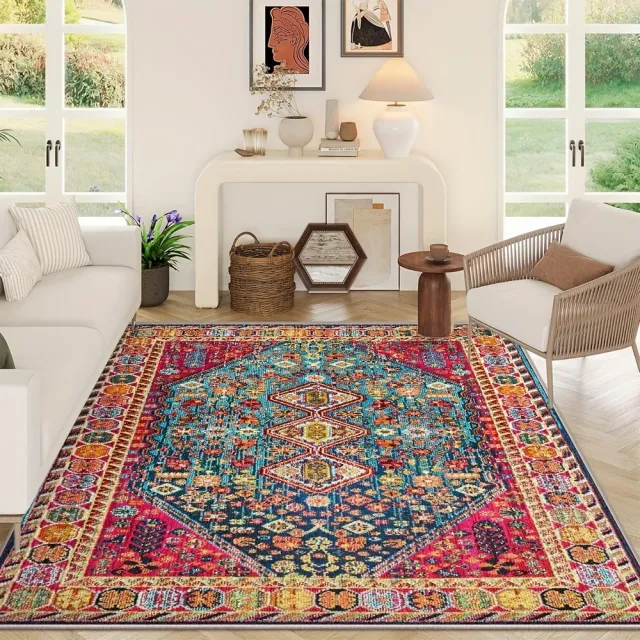 Living Room Carpet Full Coverage Sofa Blanket Home Large Living Room Water absorbing Coffee Table Rug Retro Persian 12 - Shop at LoveMi