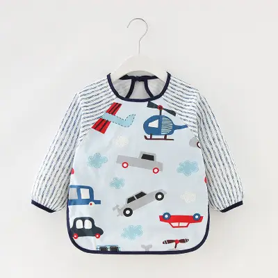 Baby Dinner Coverall Bib Spring And Autumn Long Sleeve Apron