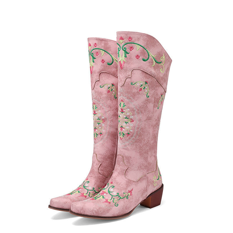 Embroidered Side-Zip Western Boots, picture 2 of 5
