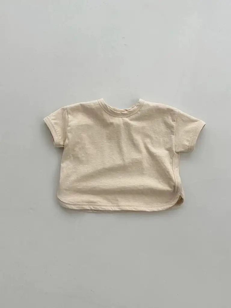 Solid-color Crew-neck Versatile Casual Short-sleeve Top