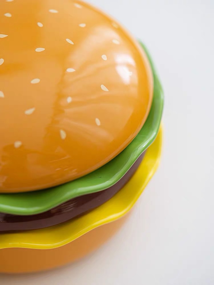 Title 17, For One Person Hamburger Shape Creative Ceramic...