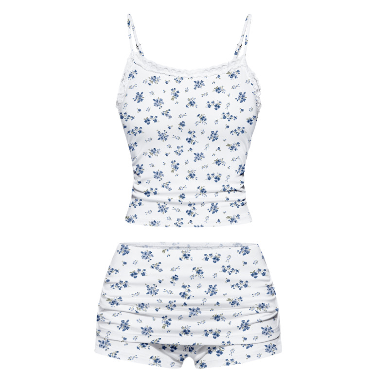 Womens Floral Slim-Fit Camisole With Straps