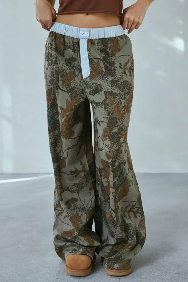 Loose Casual Camouflage Wide Leg Trousers For Women Color - Shop at LoveMi