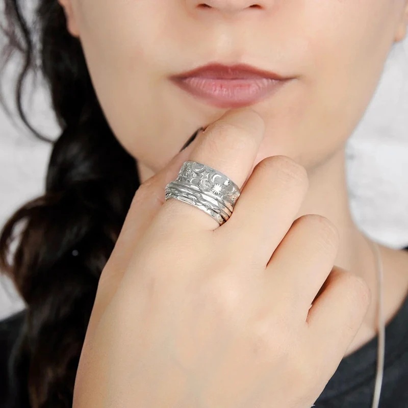 Retro Copper Wide Ring For Men And Women