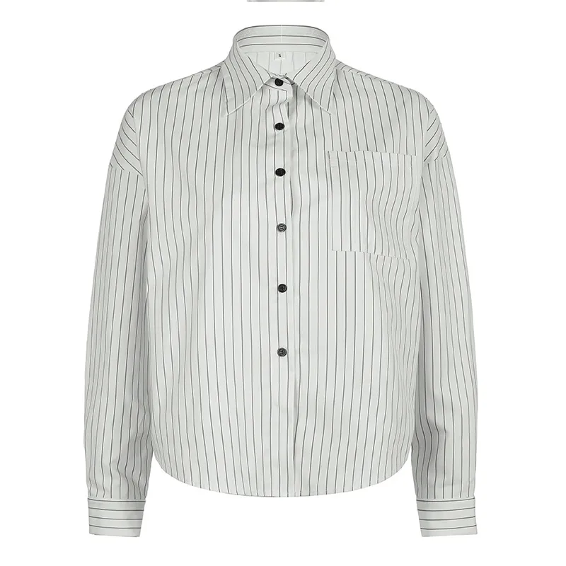 Niche Design Vertical Striped Loose Temperament Shirt - Nwwgt20702