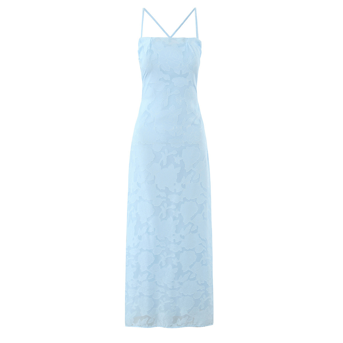 Exquisitely Beautiful Floral cutback Strapless Evening Gown With A Stunning Resort style Aesthetic For Women Blue - Shop at LoveMi