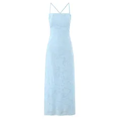 Exquisitely Beautiful Floral-cutback Strapless Evening Gown With A Stunning Resort-style Aesthetic For Women - Blue - View 1