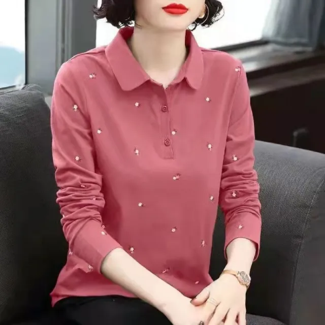 Women's Fashion Personality Polo Top Rouge L - Shop at LoveMi