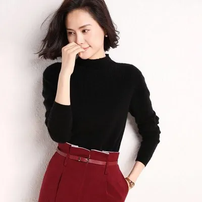 Women's Long sleeved Pullover Slim Fit Slimming Black - Shop at LoveMi