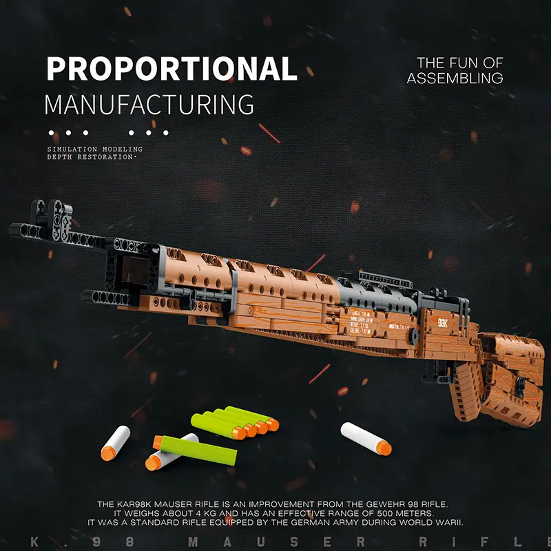 Technology 98K Building Block Gun Can Launch
