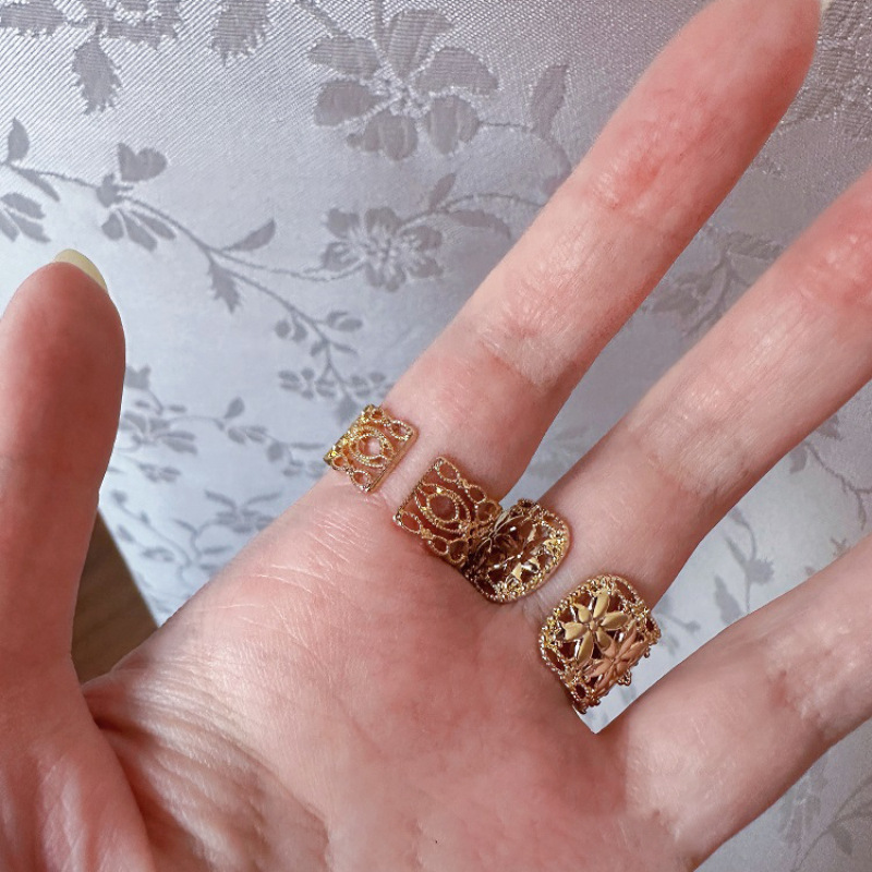 Lace Diamond Open Ring Women's Fashion Retro